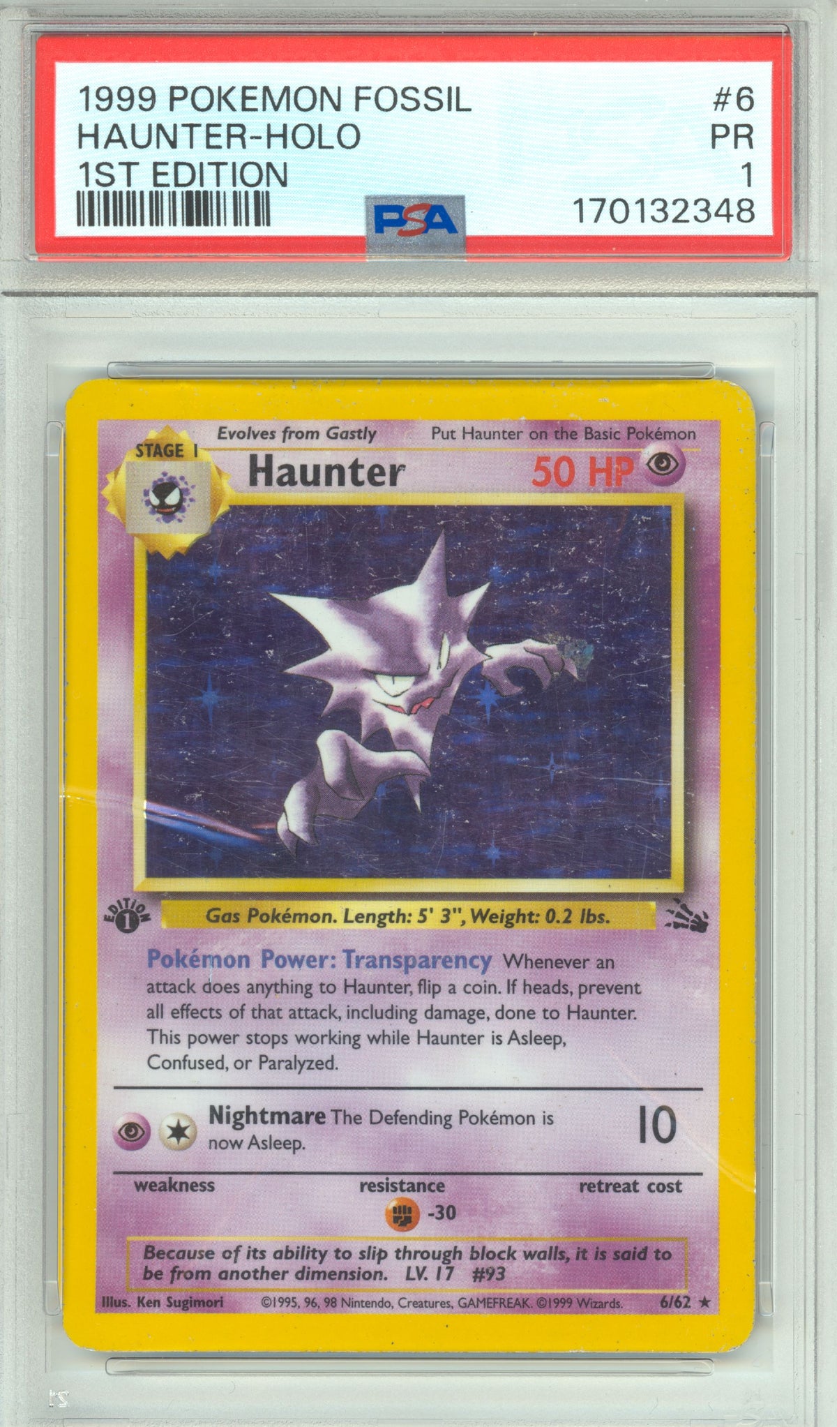 Haunter - First Edition Holofoil - Fossil - Retro Island Gaming