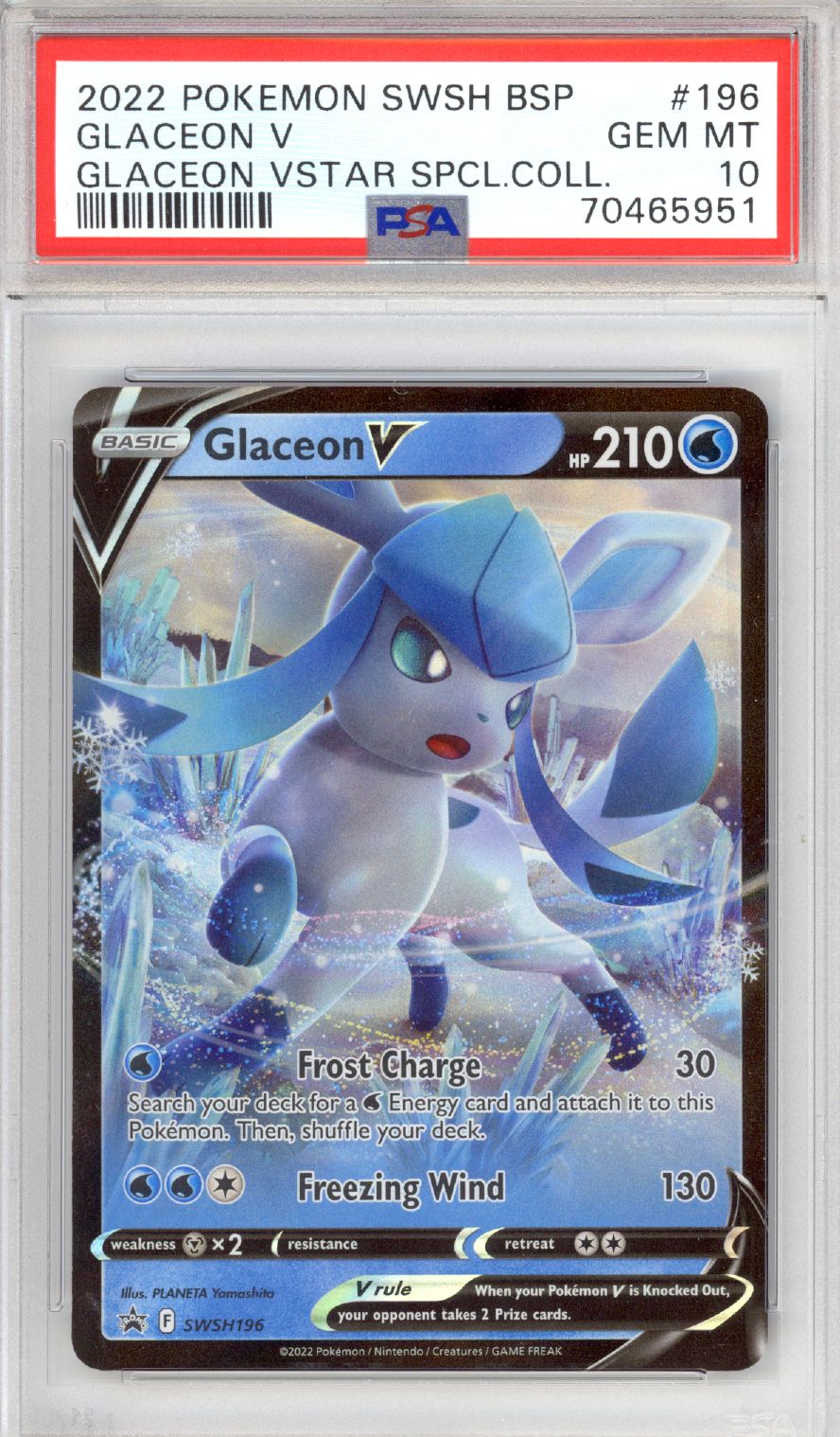 glaceon v pokemon card Evolving Skies PSA 10 (2021)  CaptCan Comics Inc [W] Frozen Awakening Search your deck for a card that evolves from this Pokemon and put it onto this Pokemon to evolve it Glaceon V #175 Evolving Skies