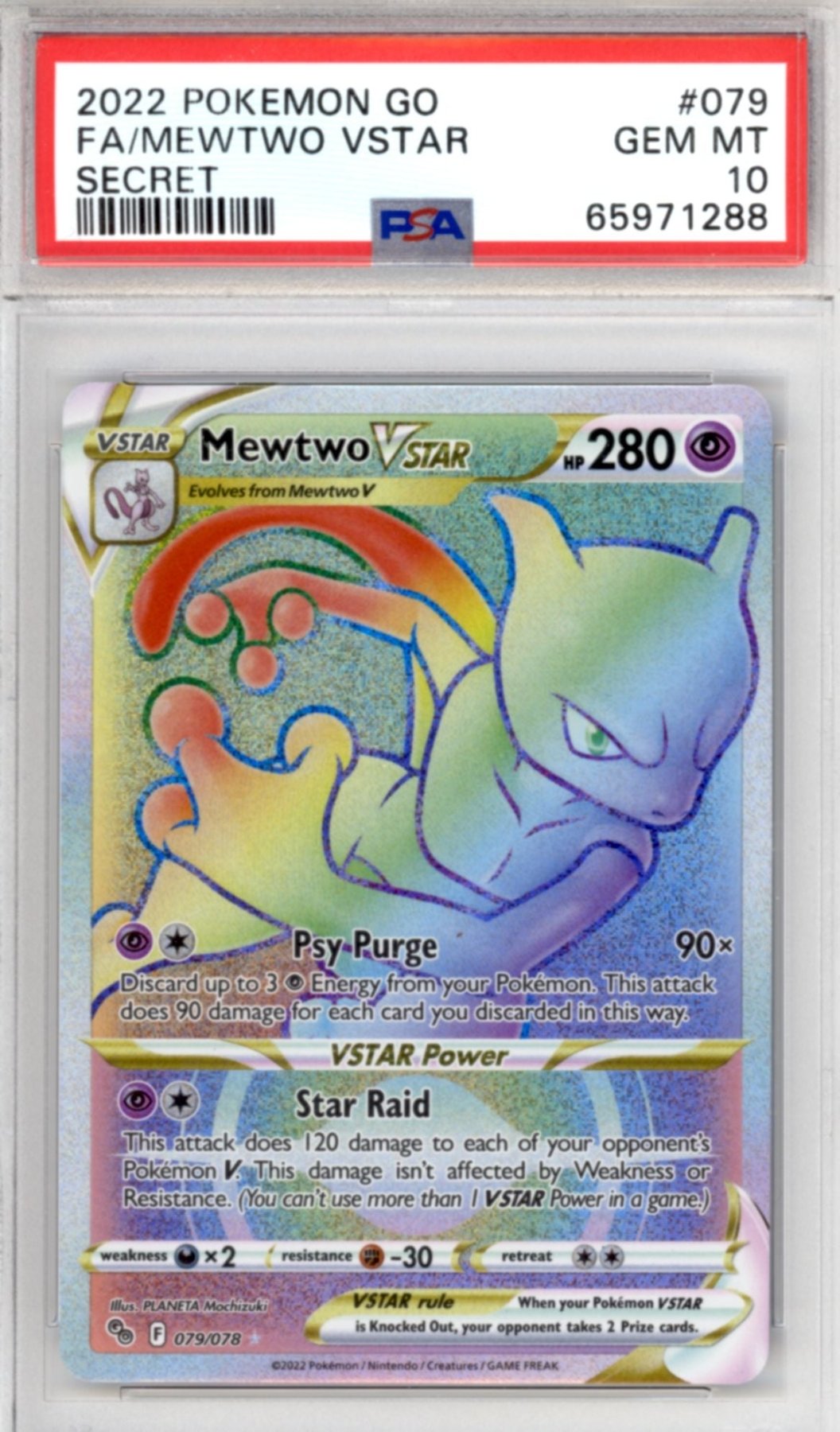 Pokemon shops Mewtwo VSTAR 79 Secret PSA 10