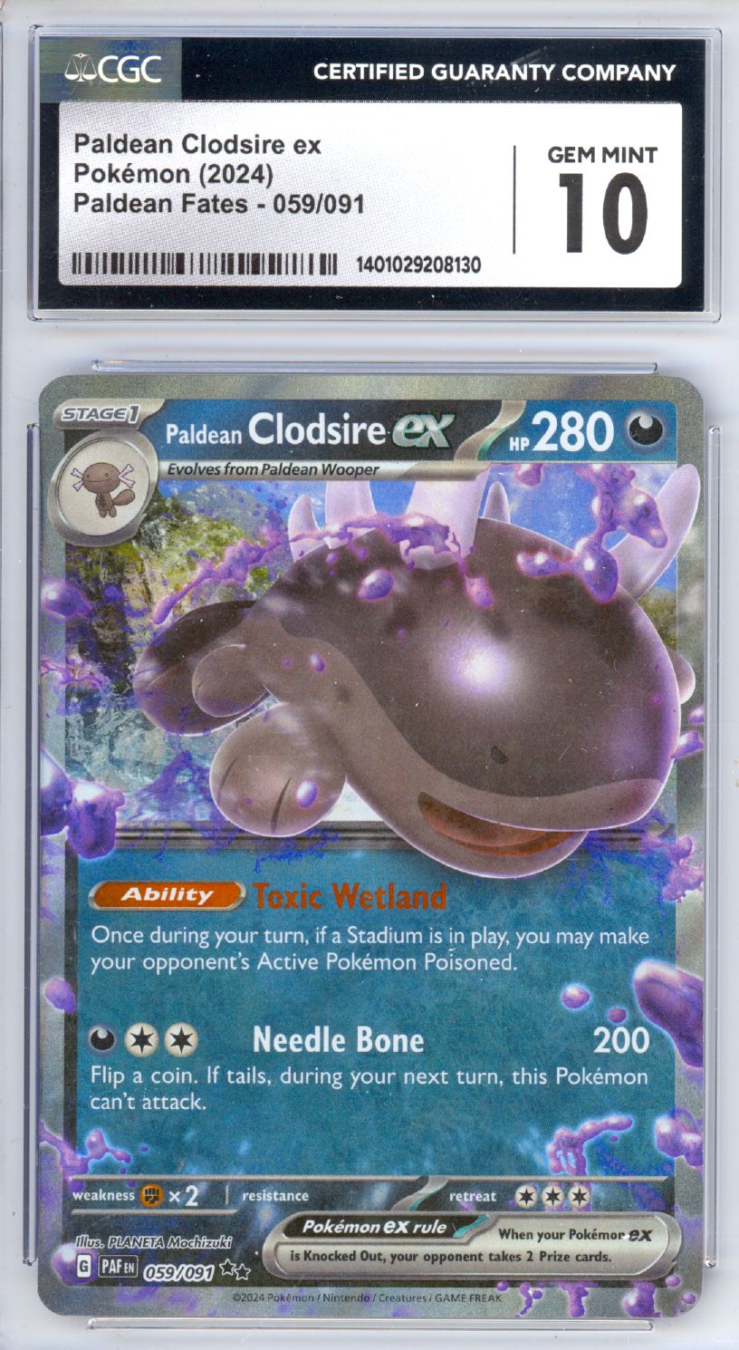 Pokemon Paldean Fates Double Rare Paldean Clodsire ex #59 Pokemon Paldean Fates Double Rare Paldean Clodsire ex #59