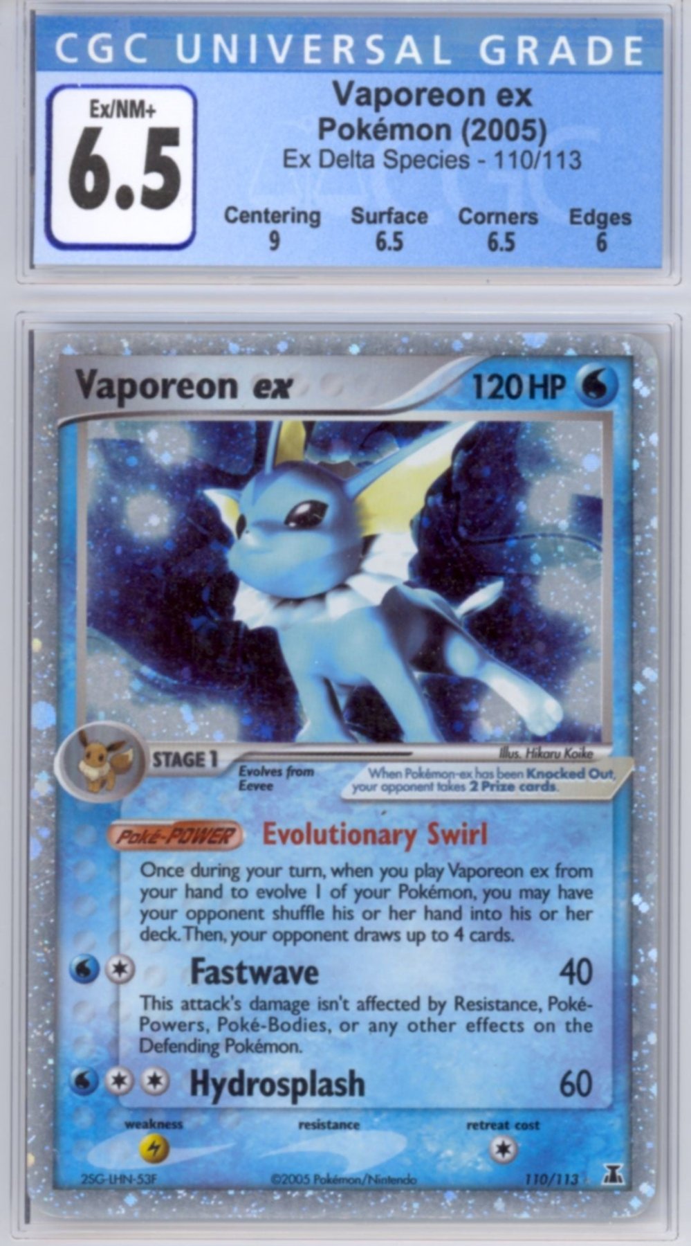 Pokemon 2005 popular Vaporeon EX