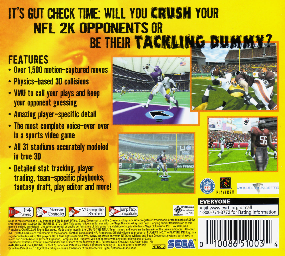 NFL 2K - Sega Dreamcast