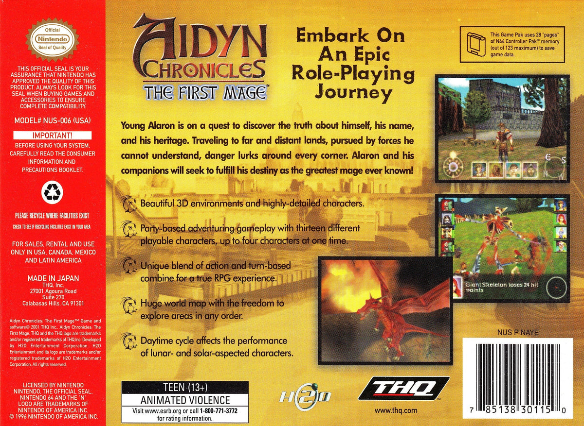 Aidyn Chronicles [Gray Cart] - Nintendo 64 - Retro Island Gaming