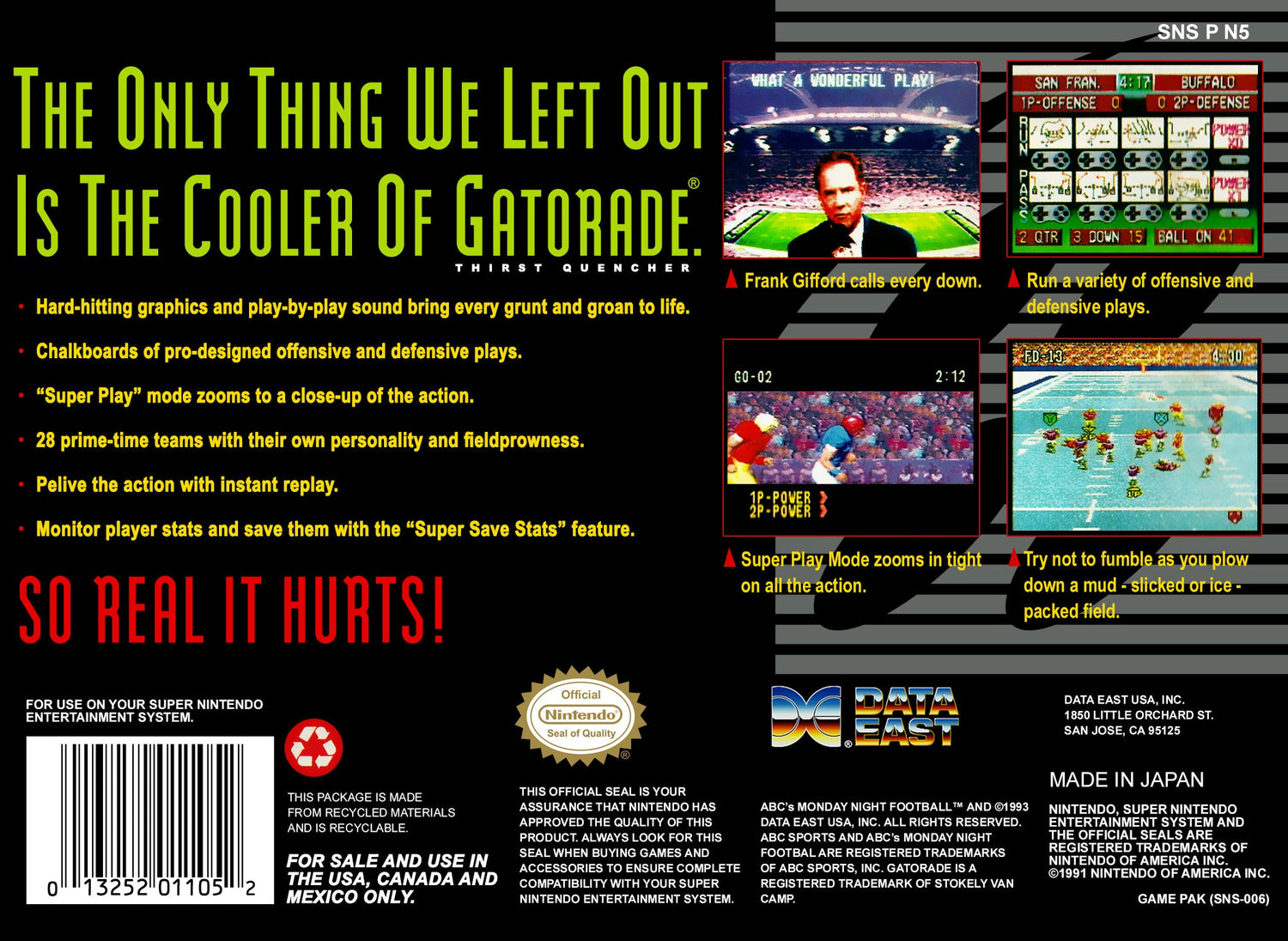 ABC Monday Night Football - Super Nintendo - Retro Island Gaming