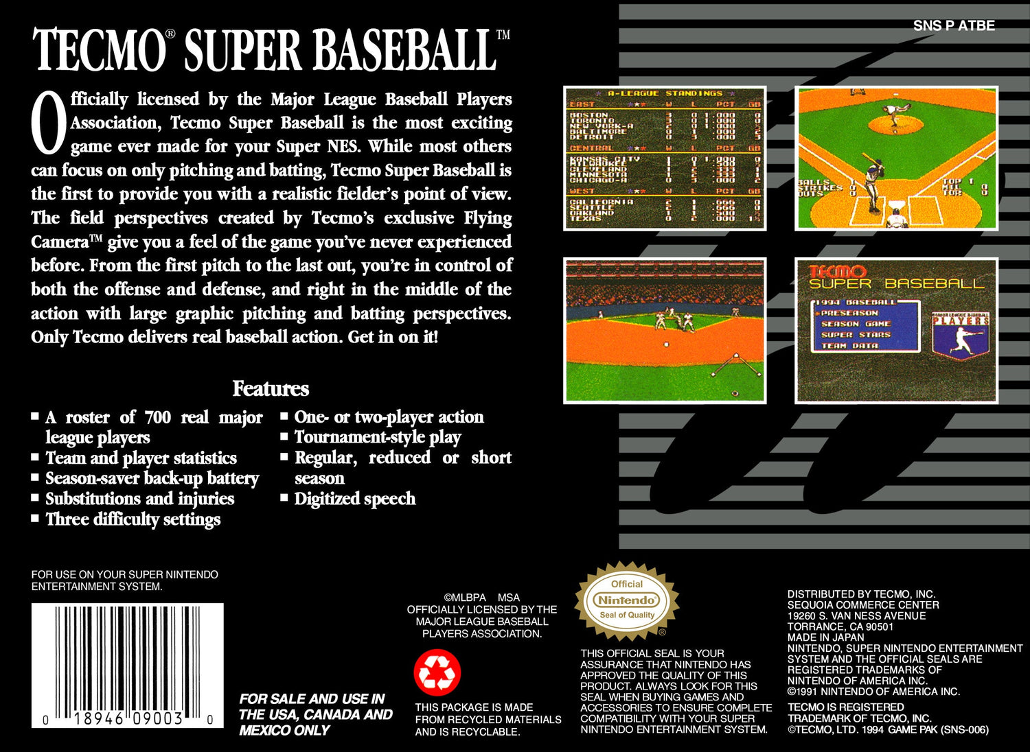 Tecmo Super Baseball - Super Nintendo - Retro Island Gaming