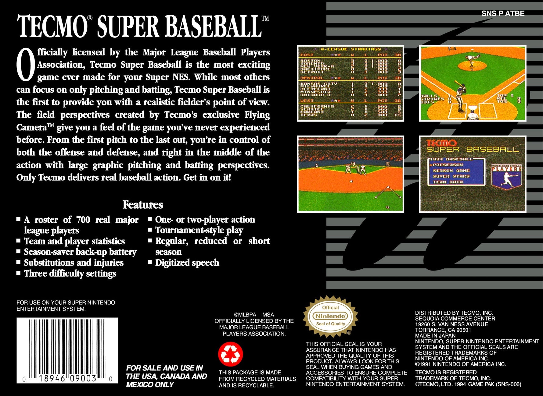 Tecmo Super Baseball - Super Nintendo - Retro Island Gaming