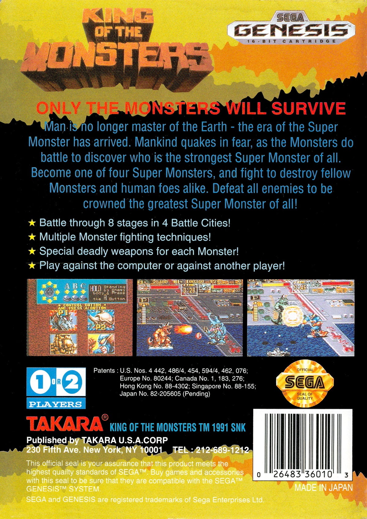 King of the Monsters - Sega Genesis