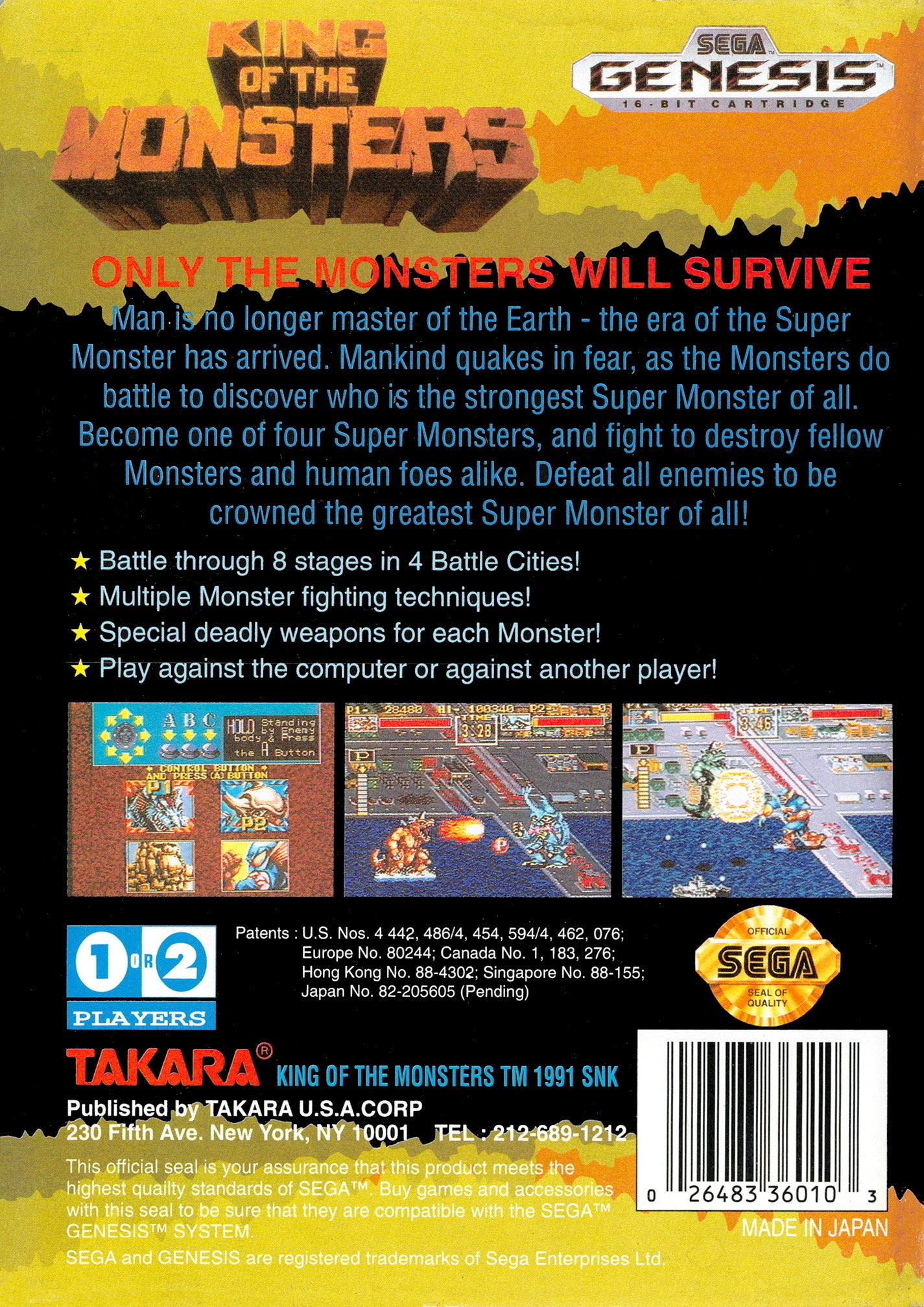 King of the Monsters - Sega Genesis