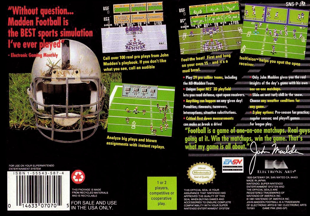John Madden Football - Super Nintendo
