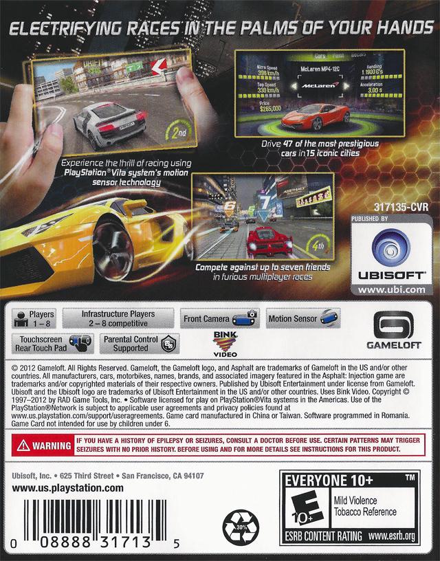 Asphalt Injection - Playstation Vita