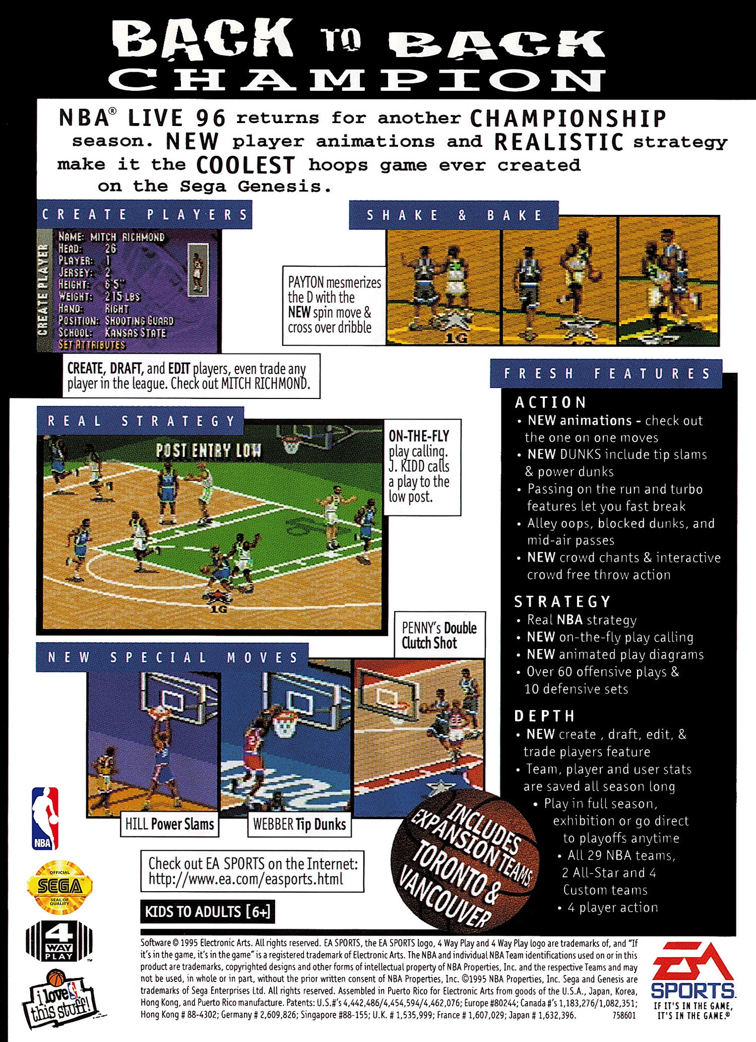 NBA Live 96 - Sega Genesis