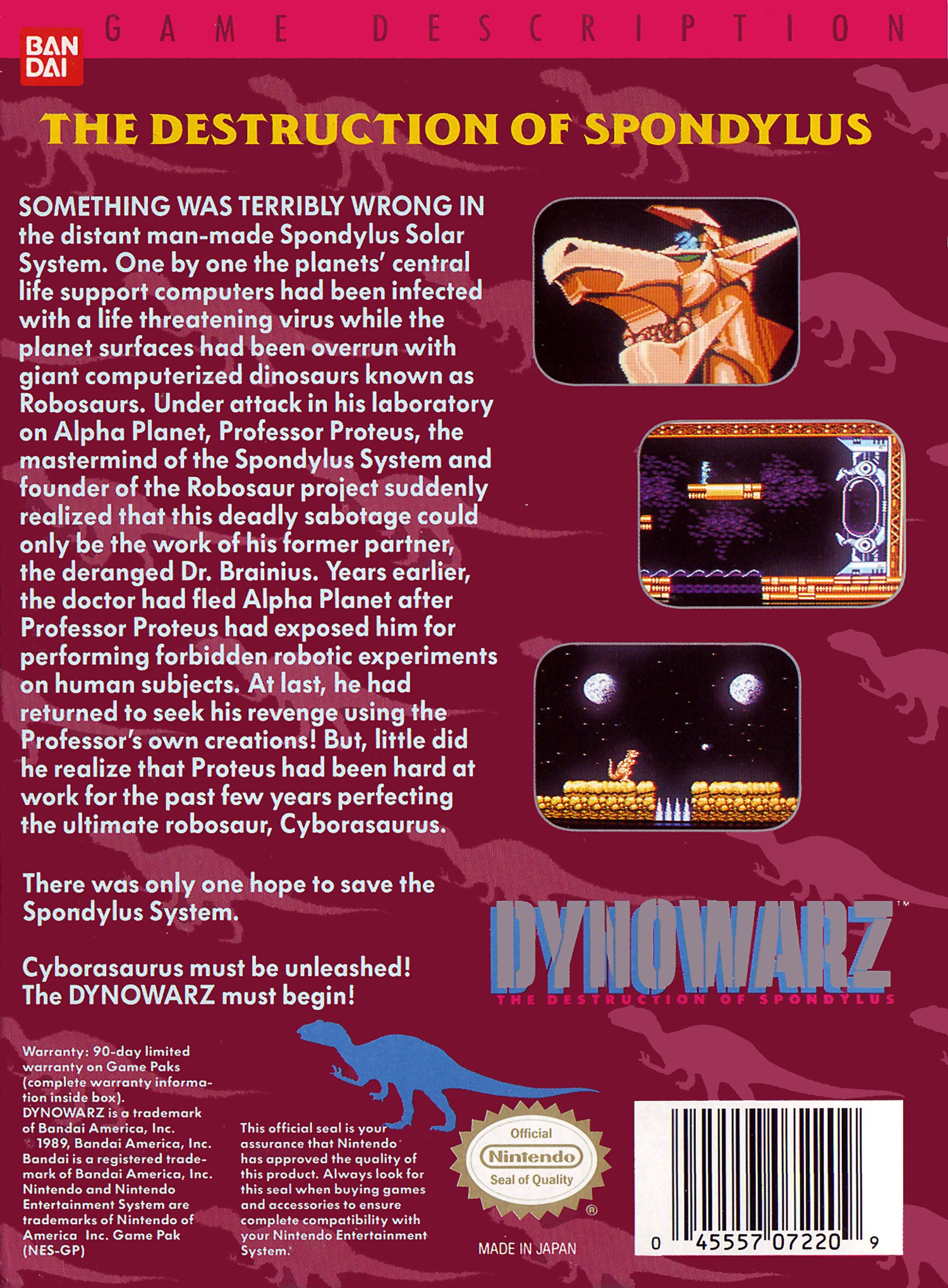 Dynowarz The Destruction of Spondylus - NES