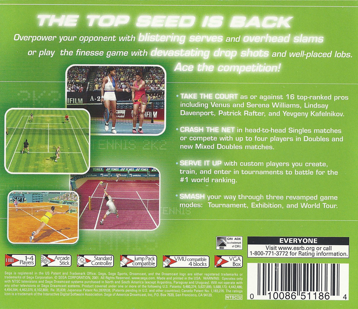 Tennis 2K2 - Sega Dreamcast
