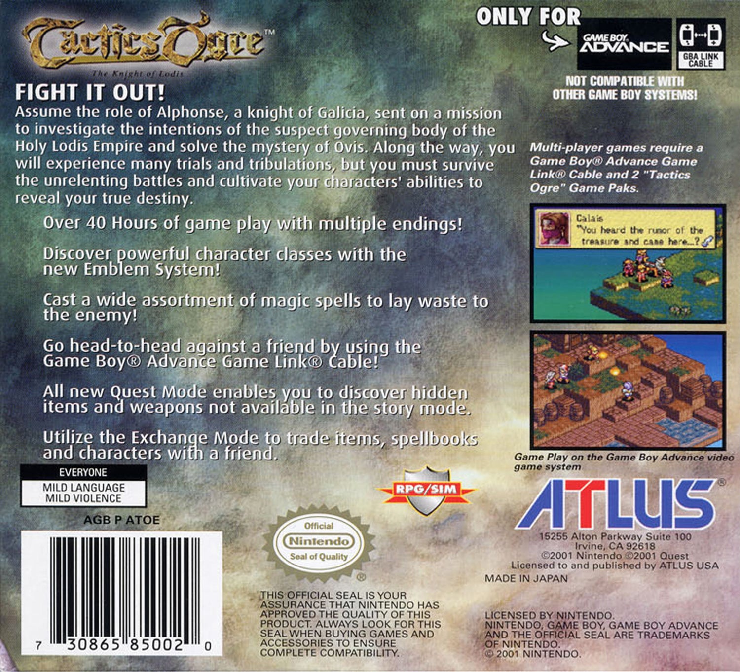 Tactics Ogre: The Knight of Lodis - GameBoy Advance