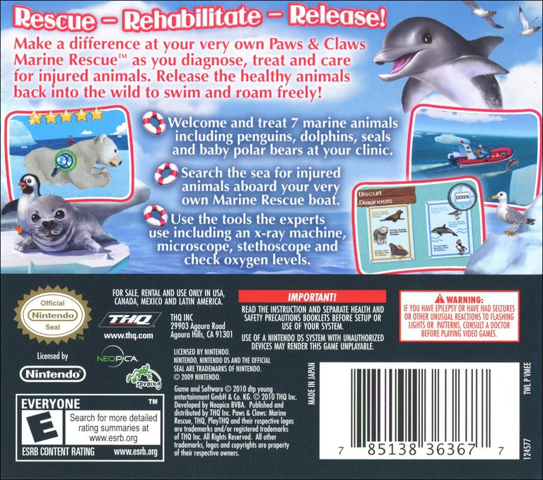 Paws & Claws Marine Rescue - Nintendo DS