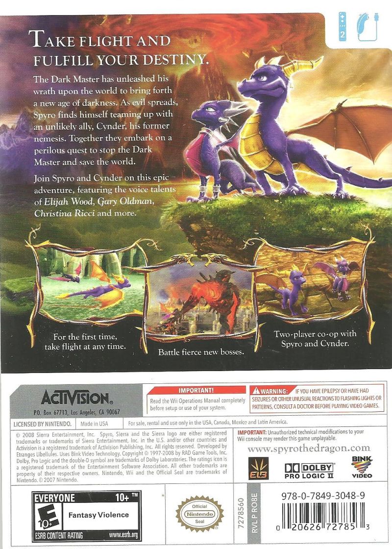 Legend of Spyro Dawn of the Dragon - Wii