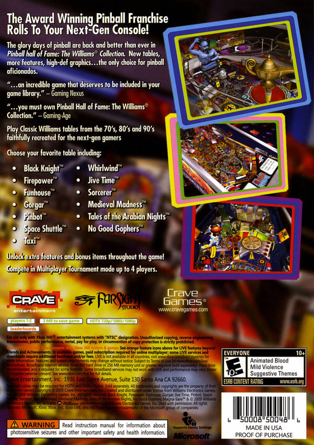 Pinball Hall of Fame: The Williams Collection - Xbox 360