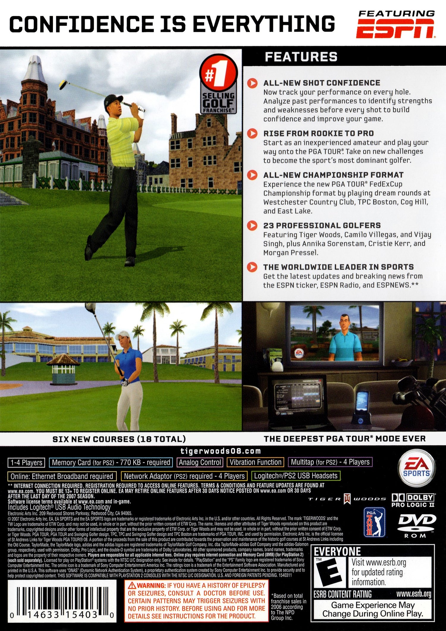 Tiger Woods PGA Tour 08 - Playstation 2