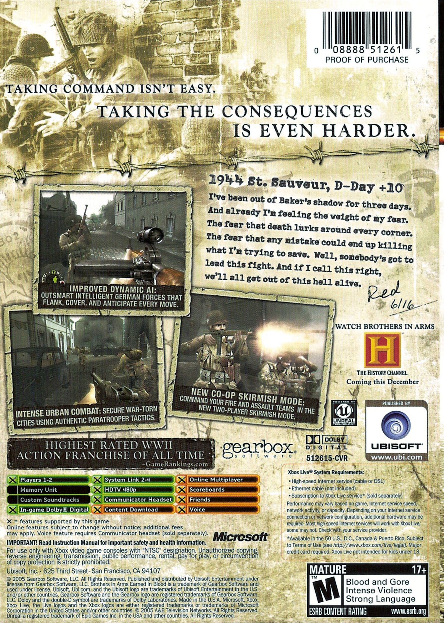 Brothers in Arms Earned in Blood - Xbox