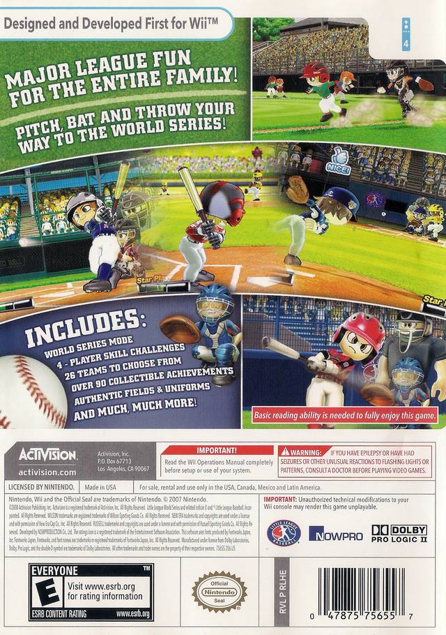 Serie Mundial de Béisbol de Pequeñas Ligas 2008 - Wii