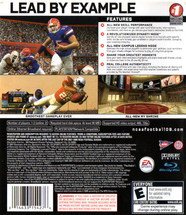 NCAA Football 08 - Playstation 3