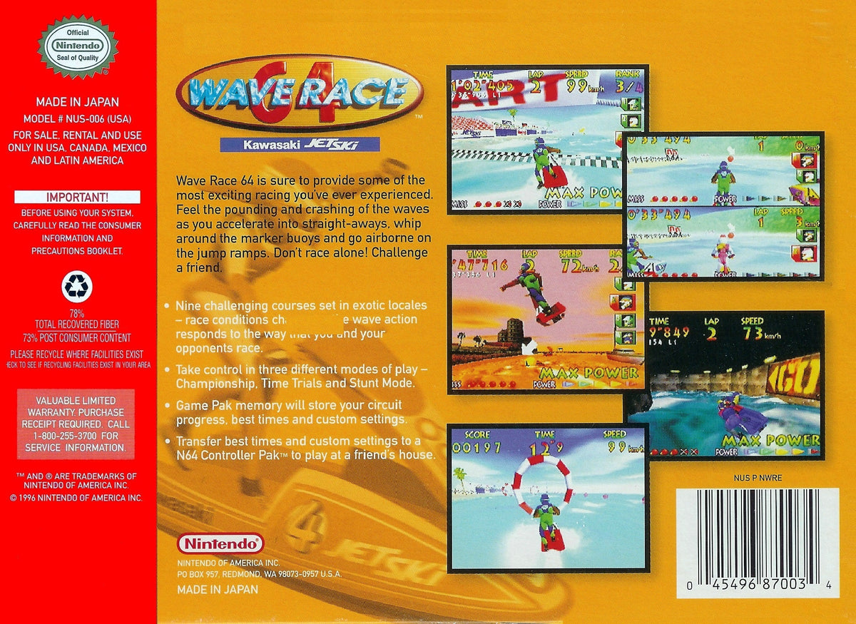 Wave Race 64 [Player's Choice] - Nintendo 64 - Retro Island Gaming
