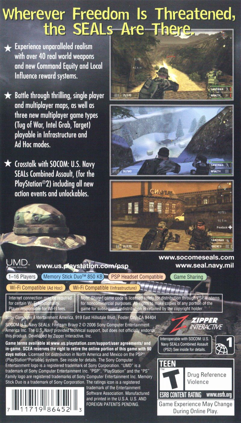 SOCOM US Navy Seals Fireteam Bravo 2 - PSP