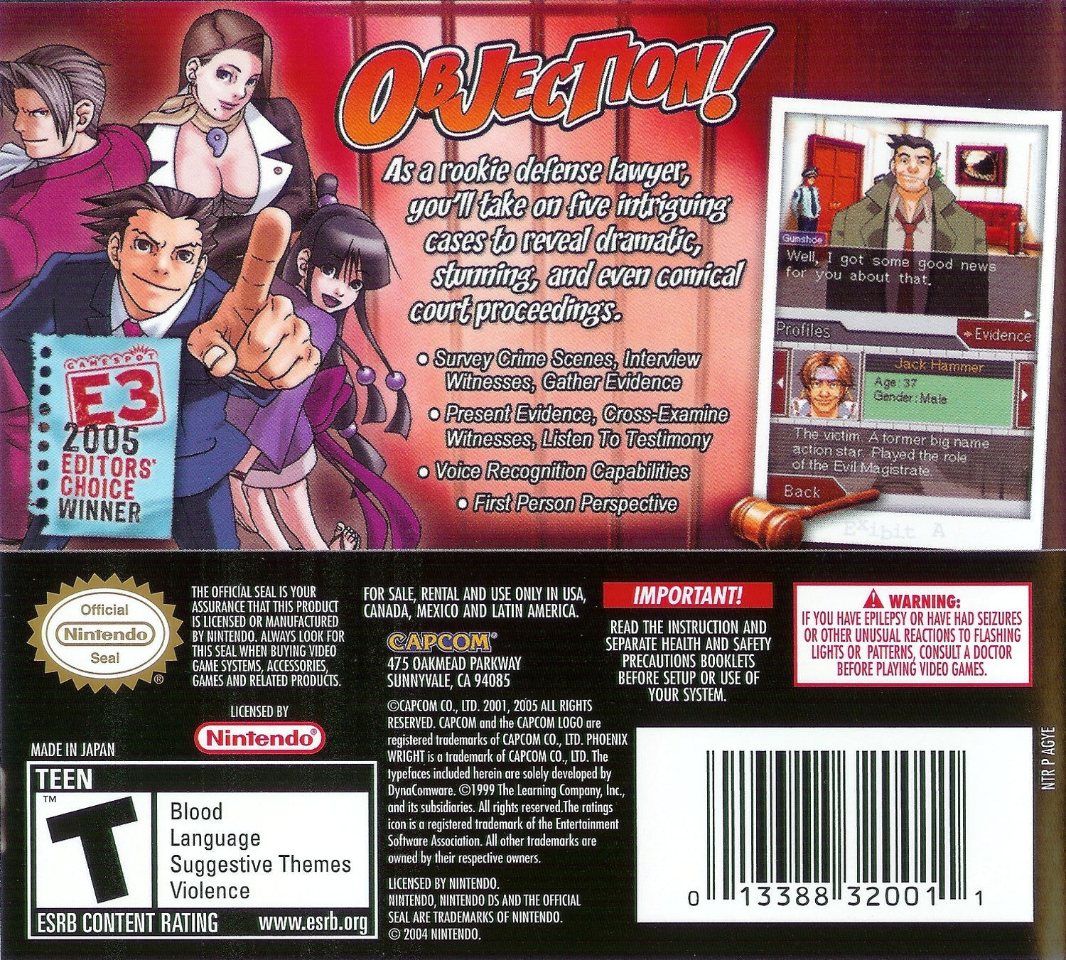 Phoenix Wright Ace Attorney - Nintendo DS