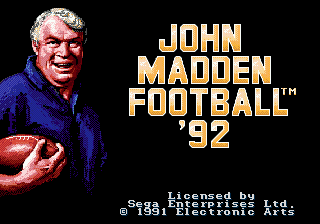 John Madden Fútbol '92 - Sega Génesis