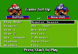 John Madden Fútbol '92 - Sega Génesis
