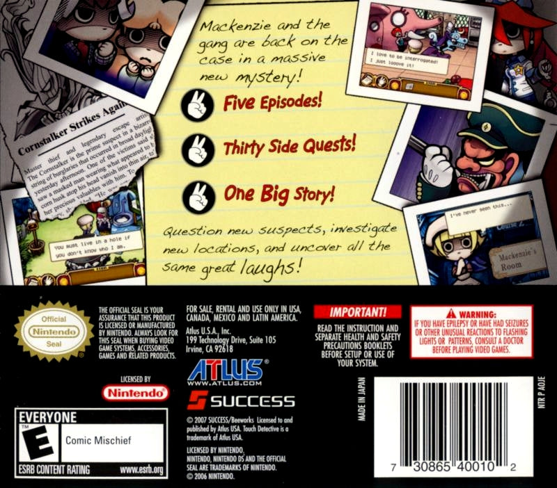 Toque Detective 2 1/2 - Nintendo DS
