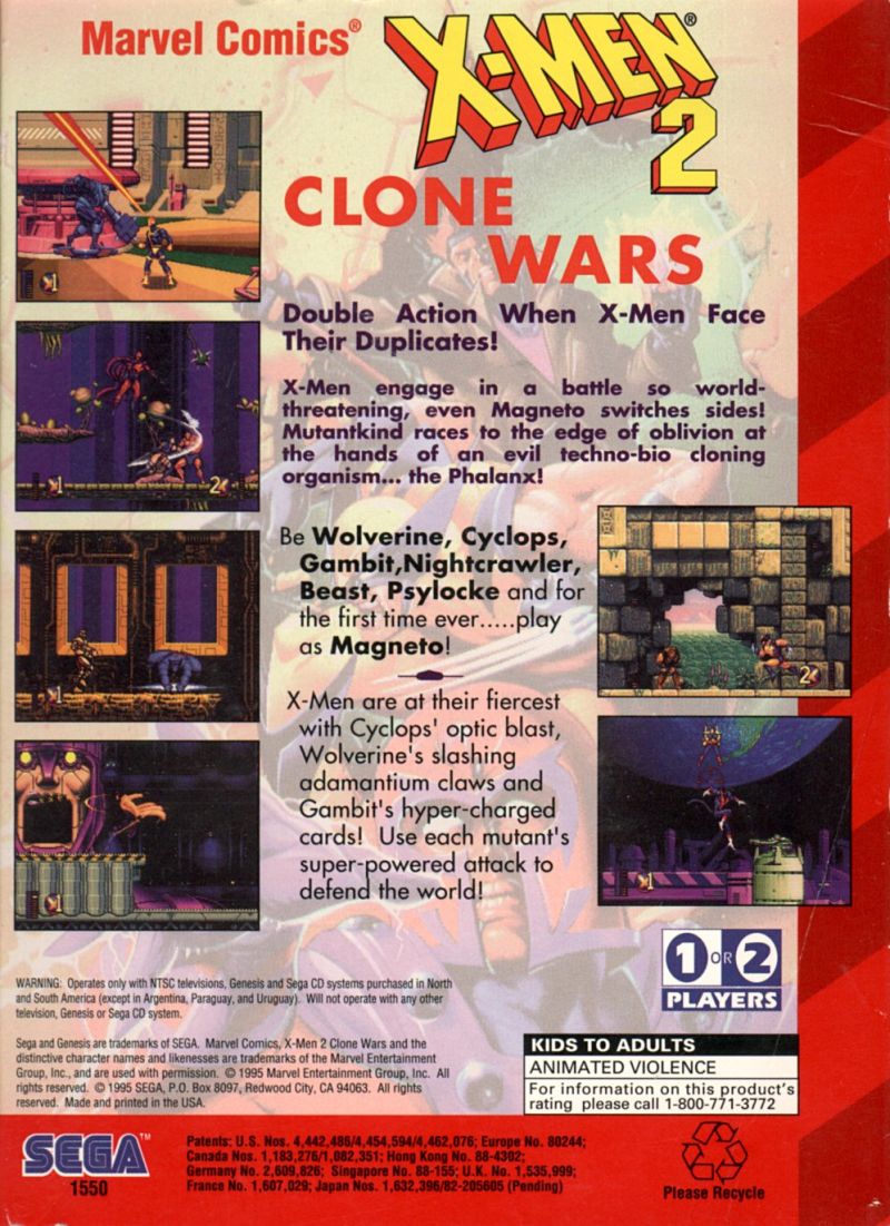 X-Men 2 The Clone Wars [Mega Hit Series] - Sega Genesis