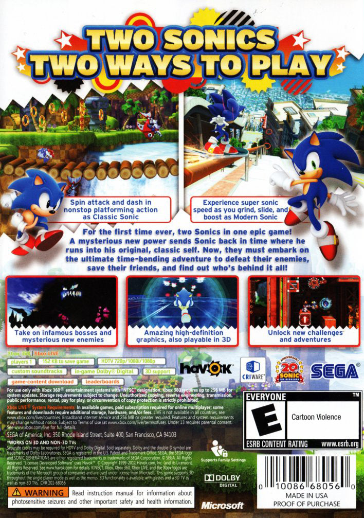 Sonic Generations - Xbox 360