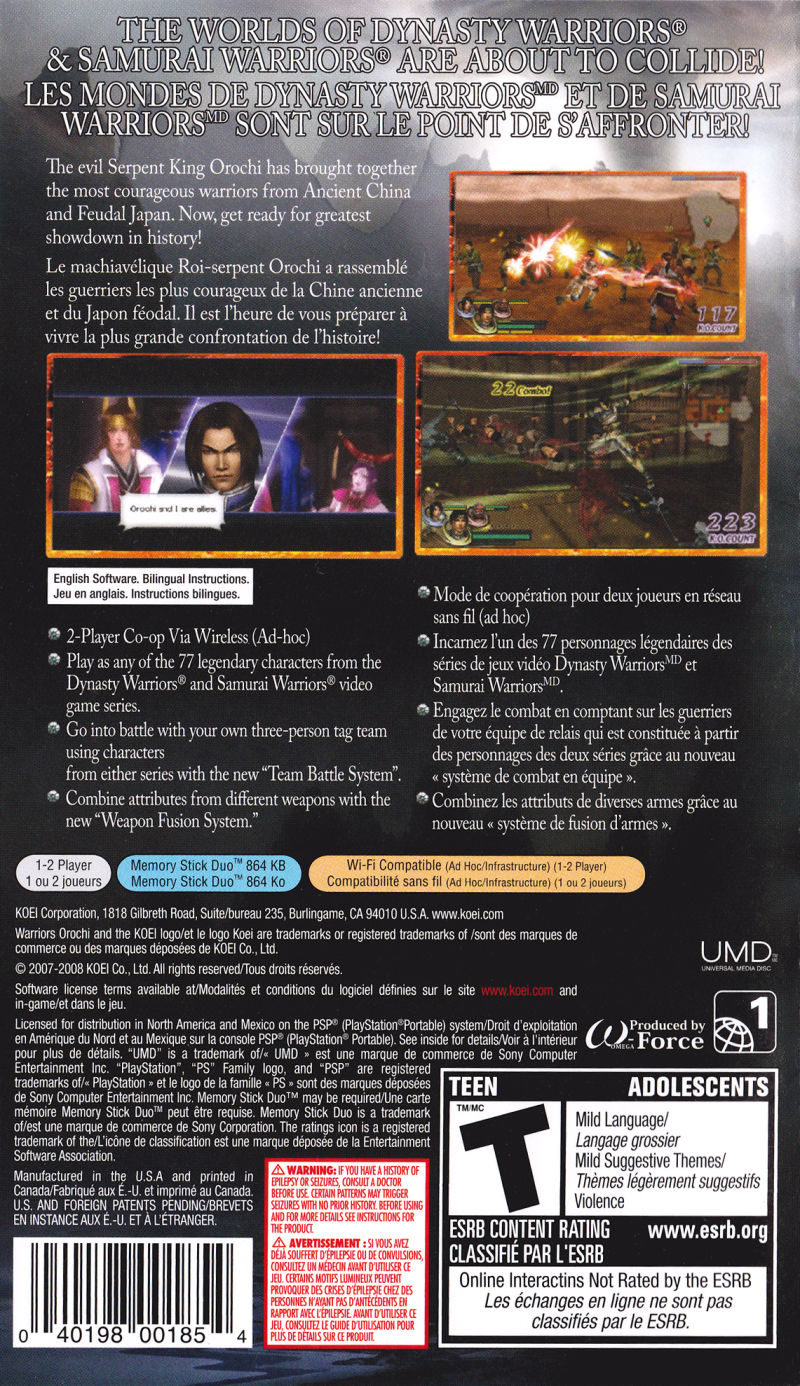 Warriors Orochi - PSP - Retro Island Gaming