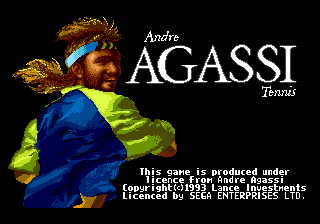 Andre Agassi Tennis - Sega Genesis
