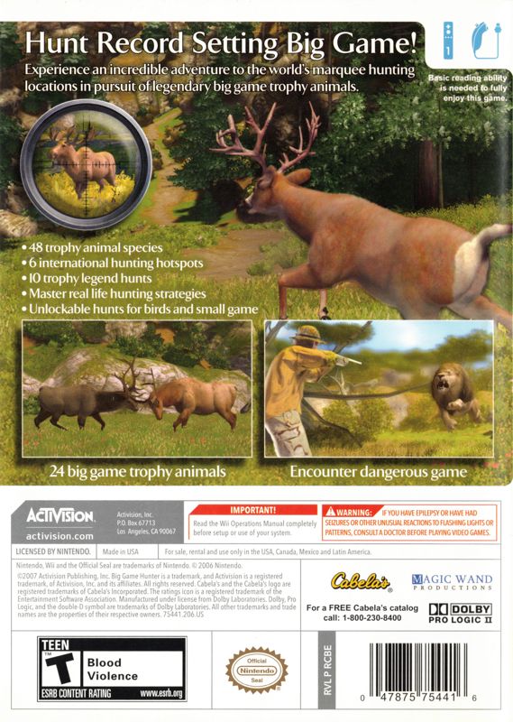 Cabela's Big Game Hunter 2008 - Wii