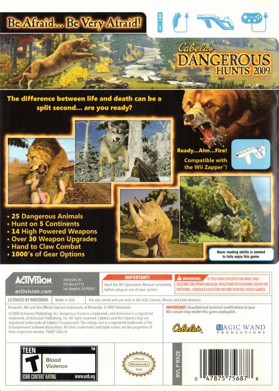Cabela's Dangerous Hunts 2009 - Wii