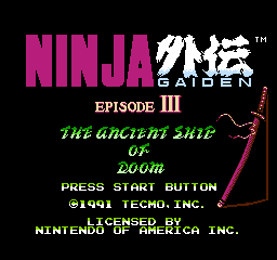 Ninja Gaiden III Ancient Ship of Doom - NES