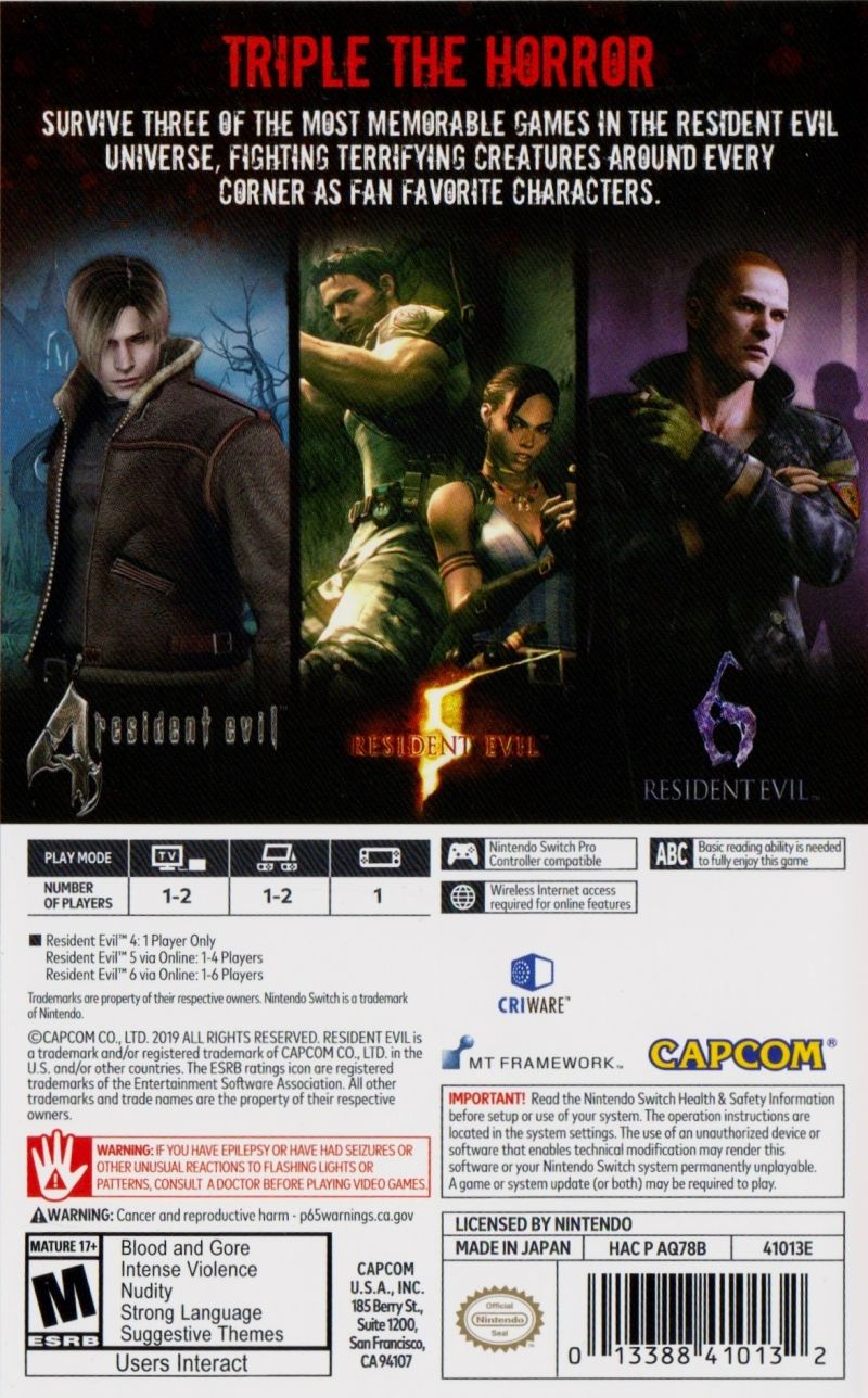 Resident Evil Triple Pack - Nintendo Switch - Retro Island Gaming