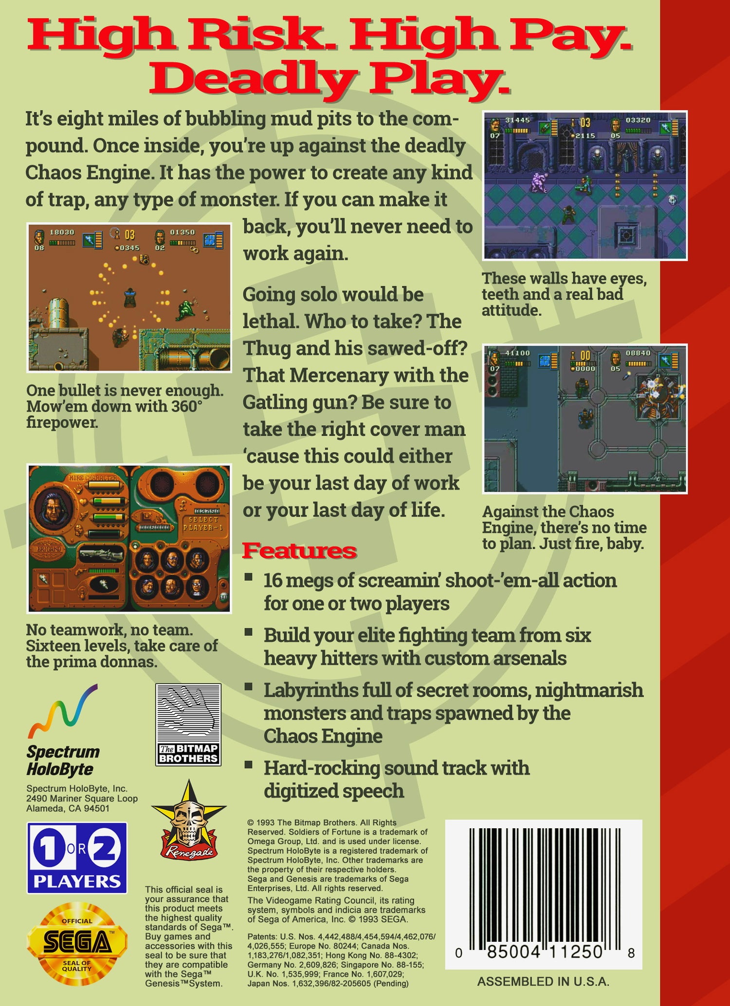 Soldiers of Fortune - Sega Genesis