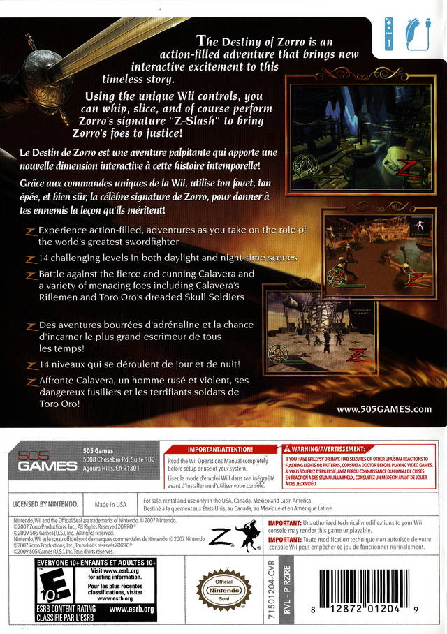 The Destiny of Zorro - Wii