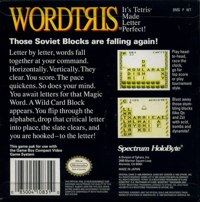 Wordtris - GameBoy