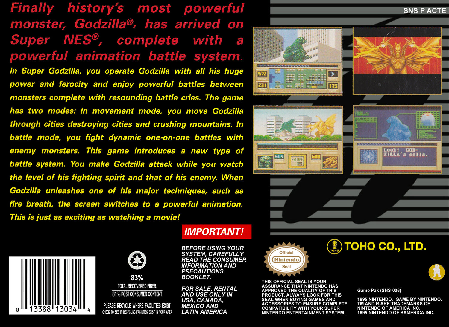 Super Godzilla - Super Nintendo