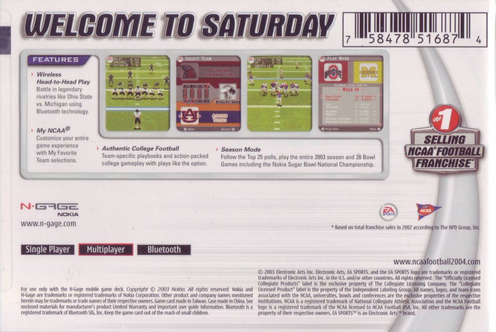 NCAA Football 2004 - N-Gage