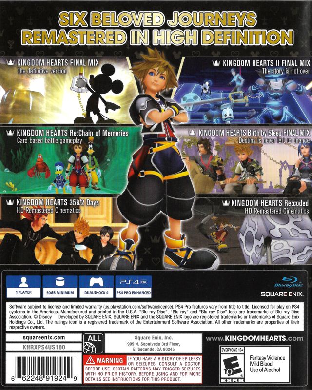 Kingdom Hearts HD 1.5 + 2.5 Remix - Playstation 4