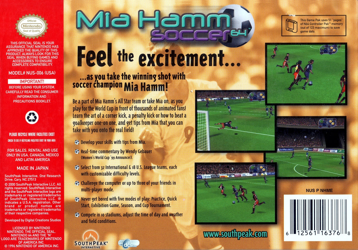 Mia Hamm Soccer 64 - Nintendo 64