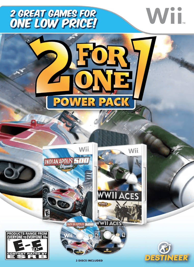 2 for 1 Power Pack WWII Aces & Indianapolis 500 Legends - Wii - Retro Island Gaming