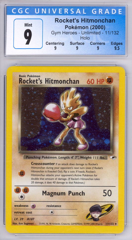 Rocket's Hitmonchan - Unlimited Holofoil - Gym Heroes