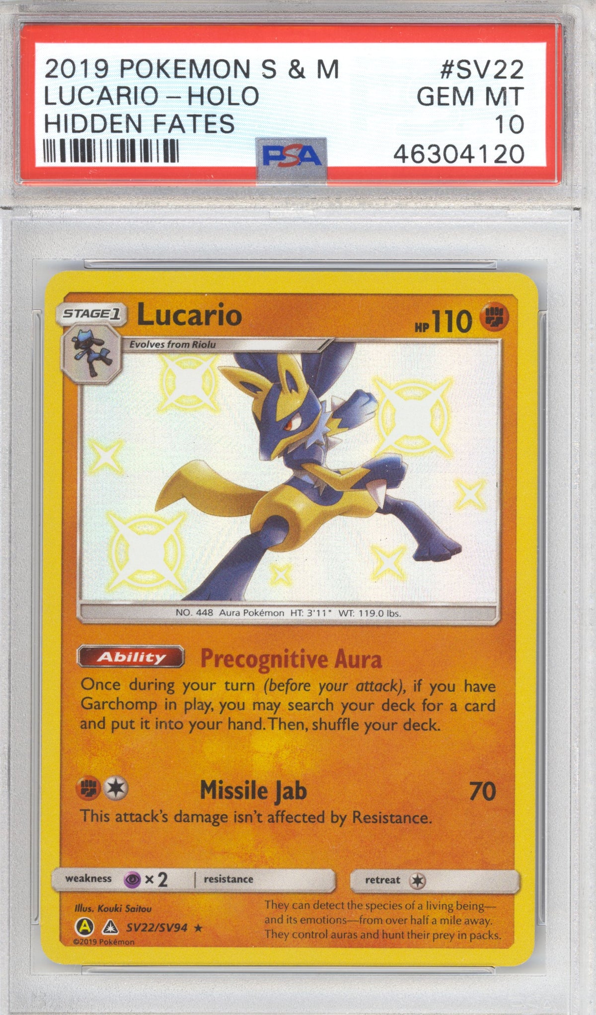 Lucario - Holofoil - Hidden Fates Shiny Vault - Retro Island Gaming