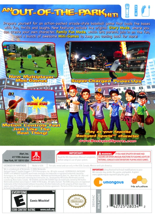 Backyard Sports: Sandlot Sluggers - Wii